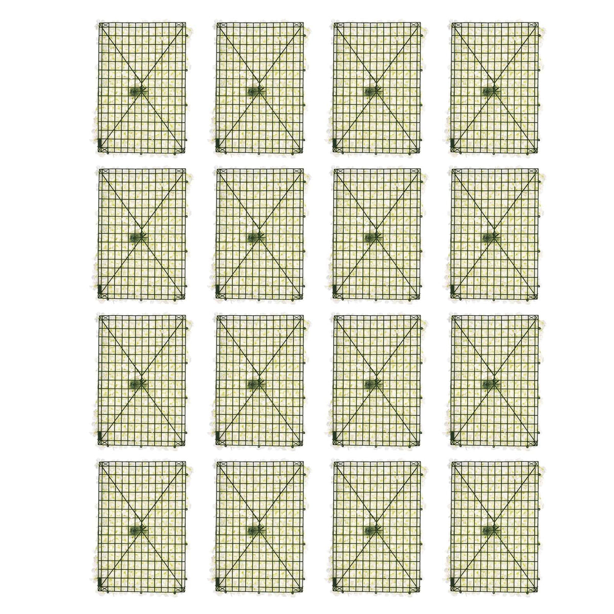20-Pack White Artificial Flower Wall Panel 40x60cm for Wedding Party Decorations