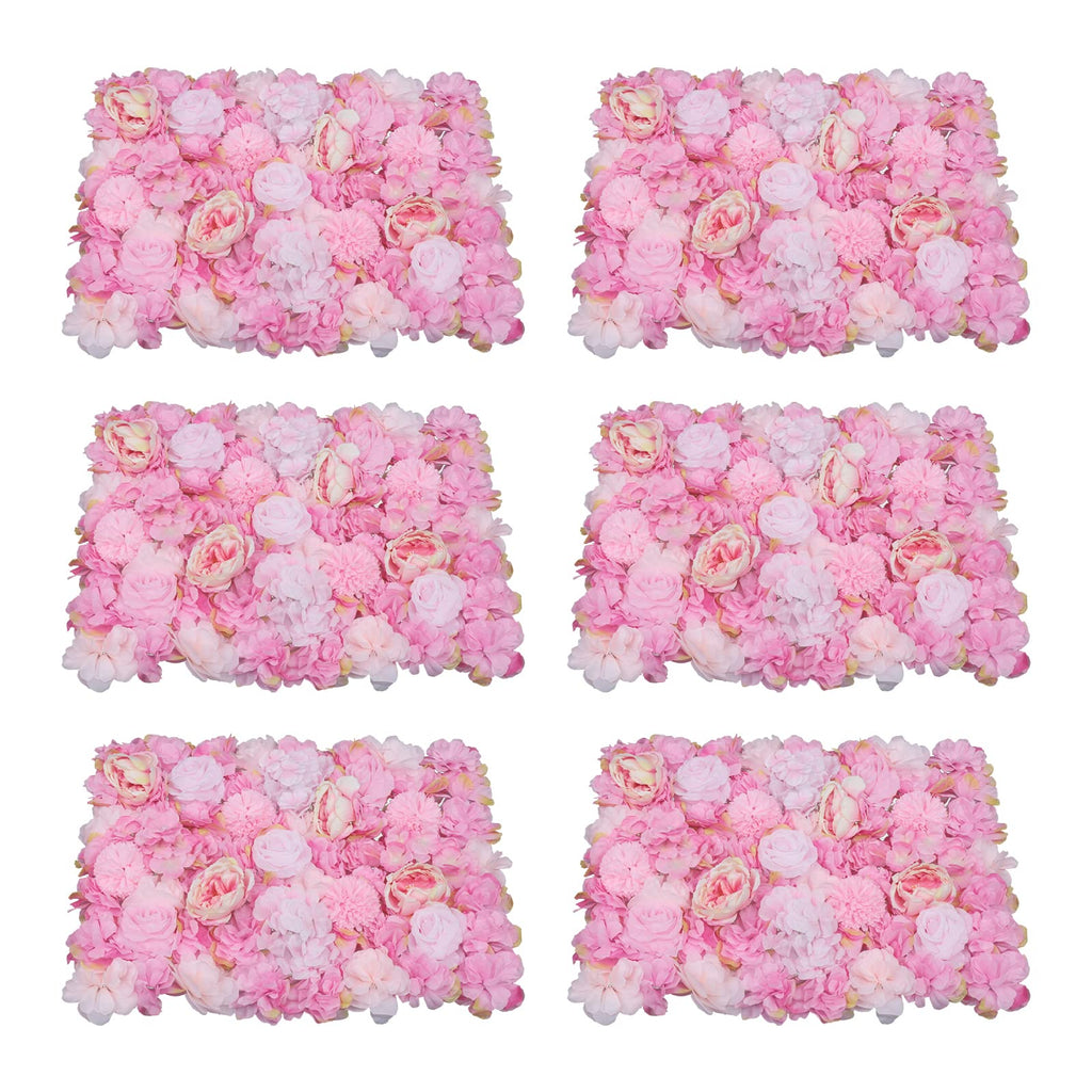 6PCs Flower Wall Panel,Silk Wall Panels Backdrop,Wedding Wall Decor,Dark Pink DIY 3D Floral Panels,Photo Fake Screen for Party Event,15.7 * 23.6inch (Dark Pink)