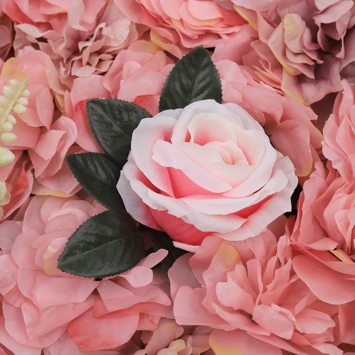 12PCs Flower Wall Panel,Artificial Flower Wall Panels,Silk Rose Artificial Flowers,Wedding Celebrations Backdrops,Party Decoration Backgrounds for Festive Party,23.62 * 5.74in (Pink)