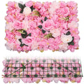 12 Pcs Flower Wall Panels Set 3D Artificial Flower Wall Background Silk Rose Floral Decorative Rose Mat for Home Party Wedding Backdrop Wall Decor (23 x 15 Inch)
