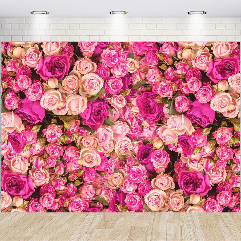 Artificial Pink Flower Wall, 8 * 8FT