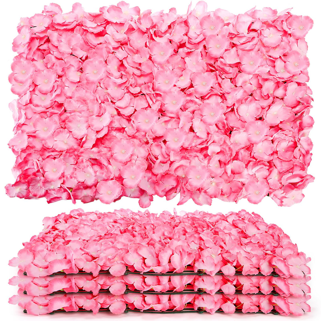 12PCs Flower Wall Panel,Artificial Flower Wall Panels,Silk Rose Artificial Flowers,Wedding Celebrations Backdrops,Party Decoration Backgrounds for Festive Party,23.62 * 5.74in (Pink)
