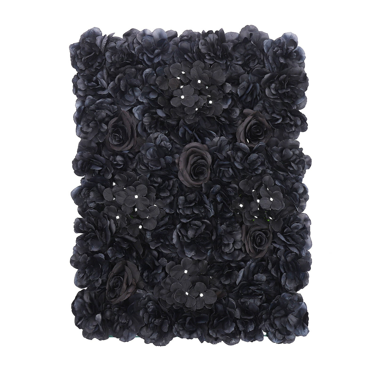 6pcs Black Flower Wall Panels, Artificial Flower Wall Panels, Flower Panels for Backdrop, 60 X 40 Cm/23.62 X 15.75 Inches, for Gardens, Patios, Landscapes