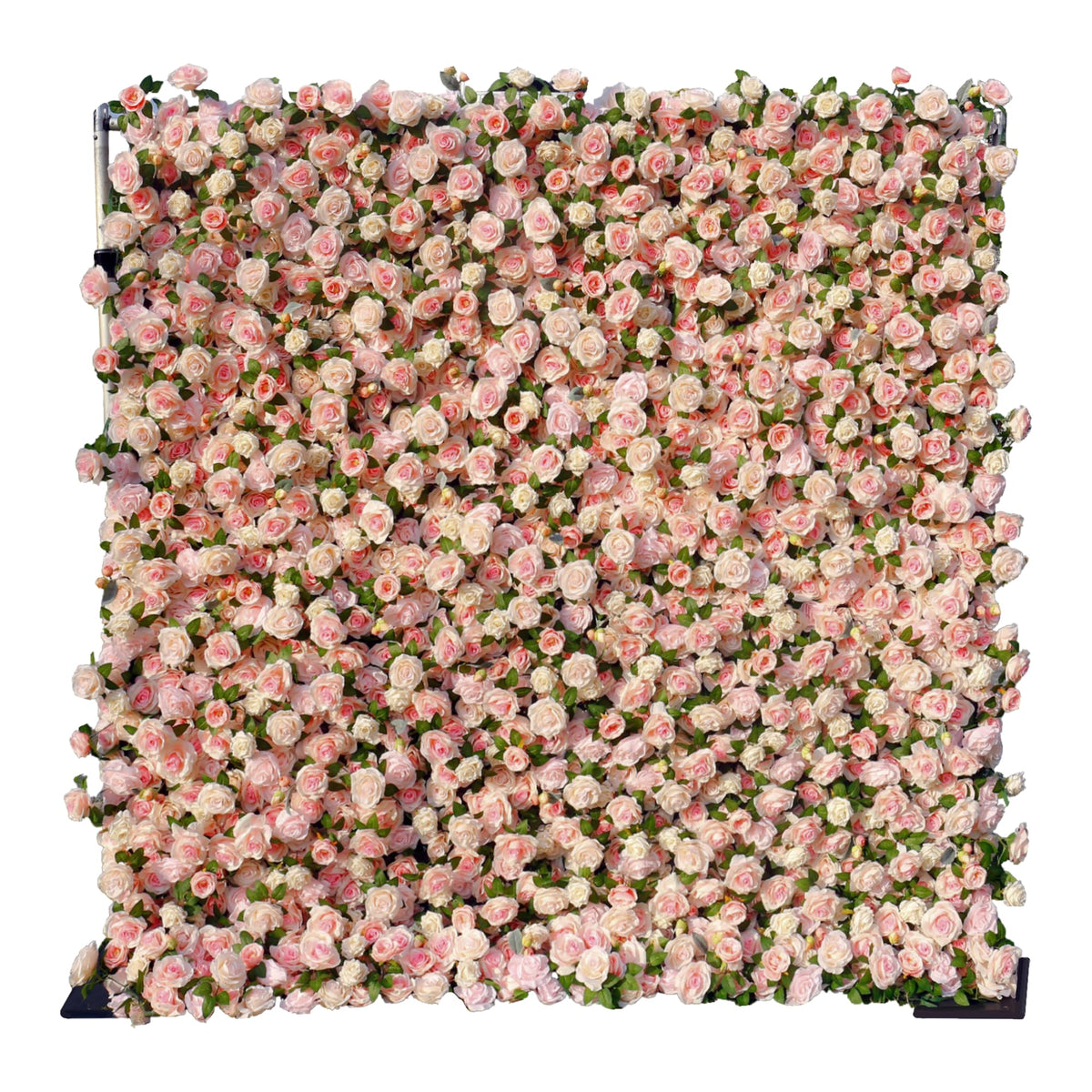 Artificial Flower Wall Backdrop 8×8 ft (2.4×2.4 m), 2 Panels 4×8 ft Each, Realistic Blooms for Wedding Ceremony, Photo Booth & Baby Shower,Stand/Frame Not Included
