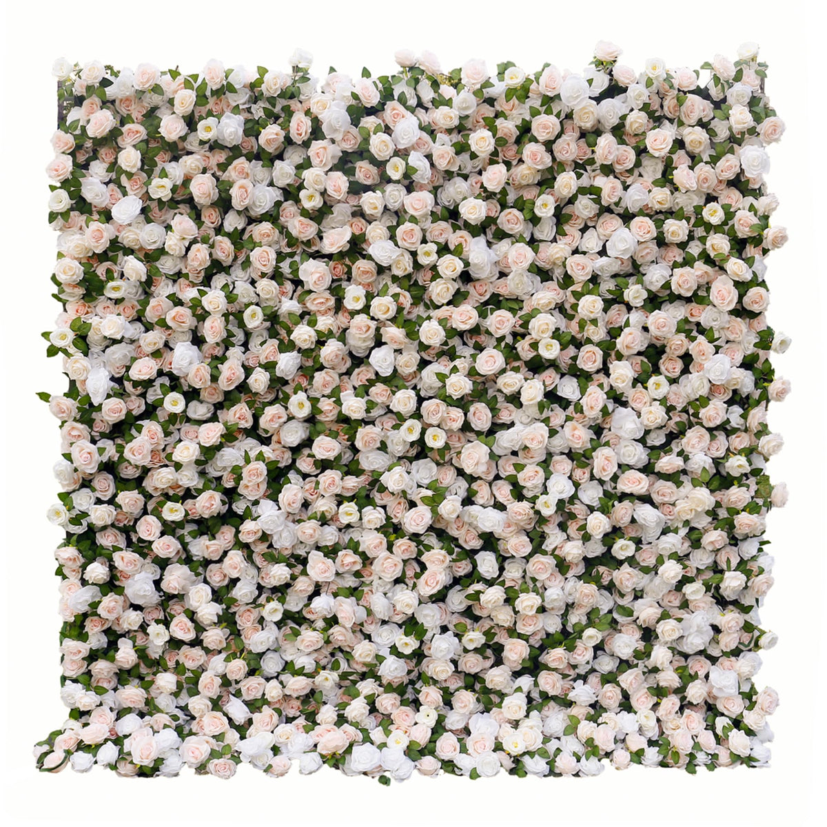 8x8ft 3D Silk Artificial Flowers Wall Backdrop, White Flower Wall, Quick Assembly and Storage, Reusable, Ideal for Weddings, Parties, Photo Booths, and Home Decor(Without Stand)