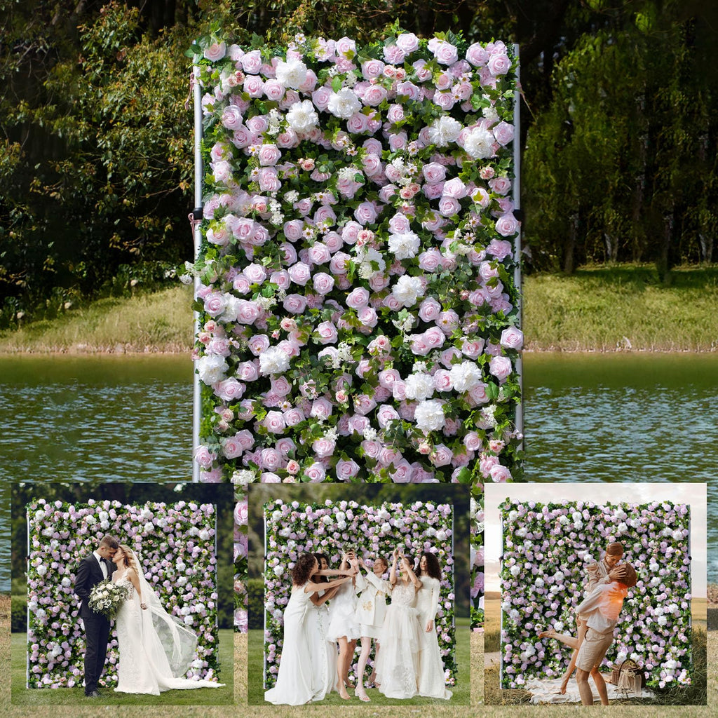 4ft*8ft Artificial Flower Wall Panels, 3D Silk Floral Wall Backdrop