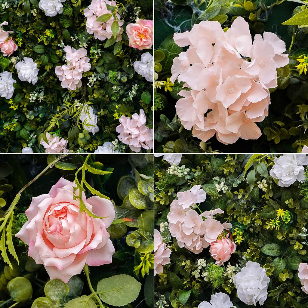 Artificial Luxury‌ Flower Wall Panels, Gorgeous 3D Silk Floral Backdrop for Wedding, Baby Show, Party and Home Decor, Quick Assembly/Storage, Both Eco ＆ Pet Friendly
