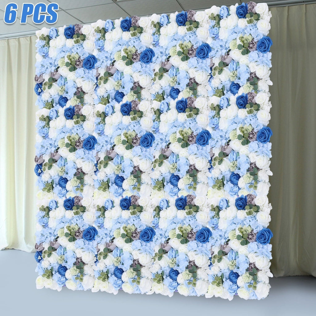 6pcs Artificial Flower Wall Panels | 15.74"x 23.62" Fabric Flower Panels for Outdoor Garden Backyard Fence Privacy Screen and Indoor Wall Decor, OUKANING Brand