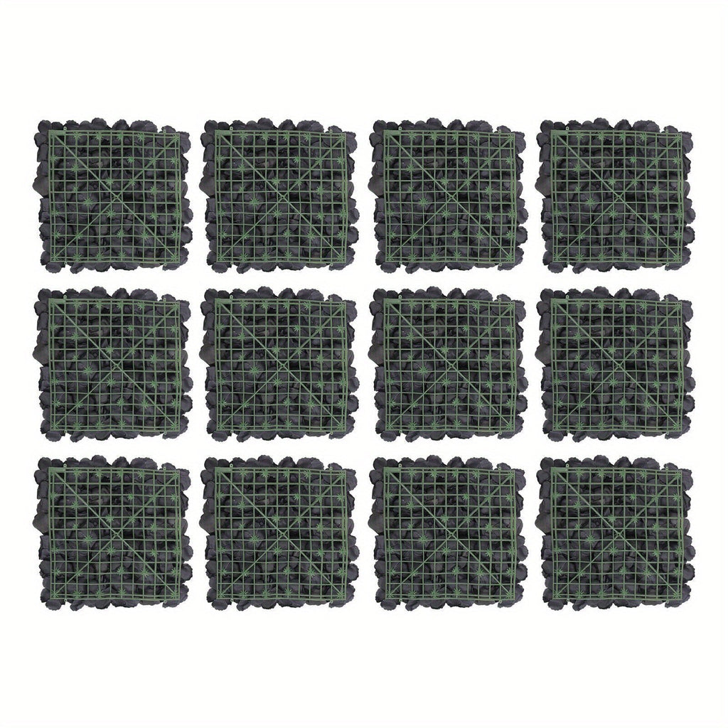 15" X 15" Black Rose Artificial Flower Wall Panels, 12pcs Artificial Flowers Decoration, Artificial Flower Wall Panel, Black Flowers Wall Rose Wall Background, 3D Floral Backdrop Wall Decor
