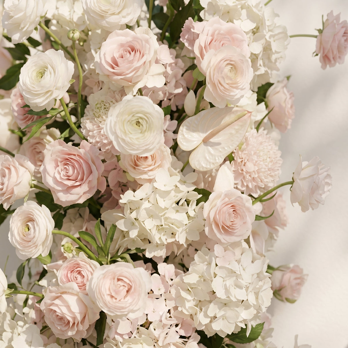 Fenna: Pink White Rose Calla Lily Wedding Background Arch KT Backdrop Decorative Flower Row Excludes Frame | Ceremony & Event Decor