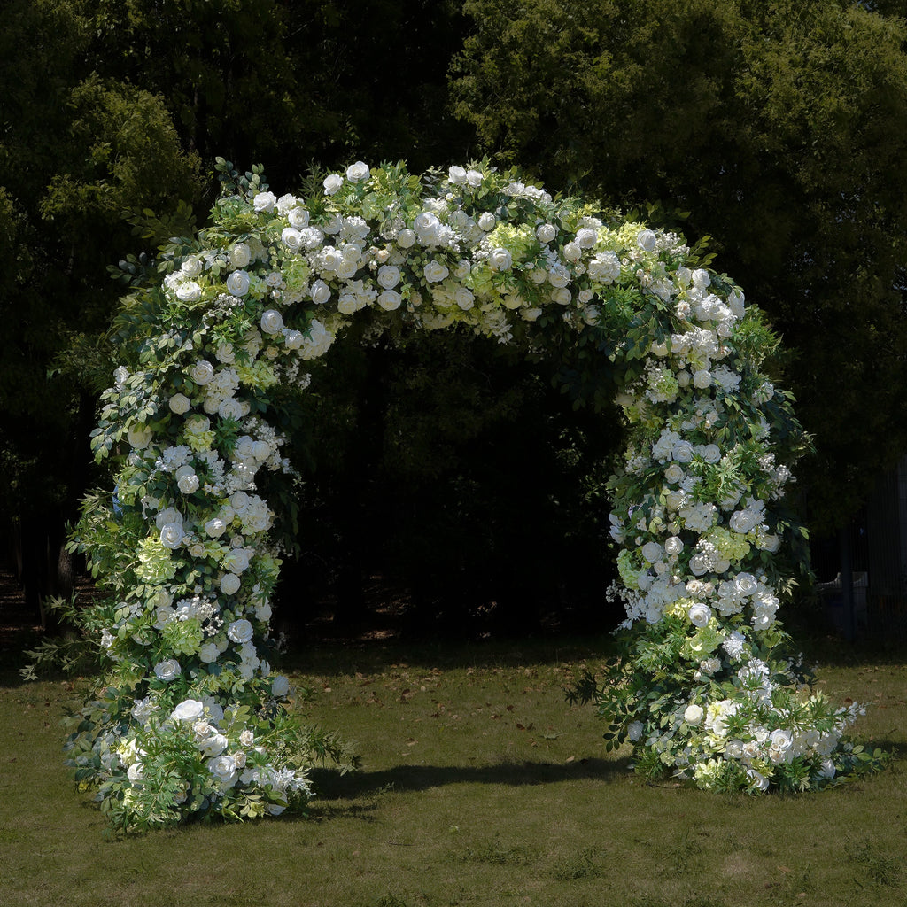 Rose Morning Arcadia Flower Arch is a floral arch made of artificial flowers for weddings, parties, birthdays and other events. The flower arch is made of metal frame, easy to assemble and disassemble. Big enough for your guests to take pictures and keep. Flower arches are made of high quality material and durable. The color of the floral arch can be chosen according to your wedding theme. A floral arch is the perfect decoration for any occasion and is sure to impress your guests.