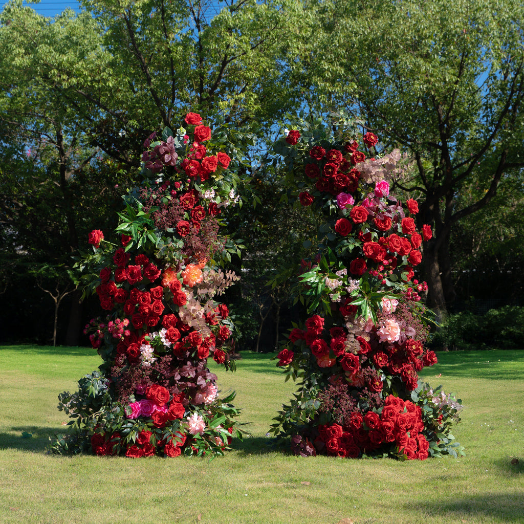 Beauty - Red Floral Arch with Frame for Wedding Party Event Backdrop Decoration Free Shipping
