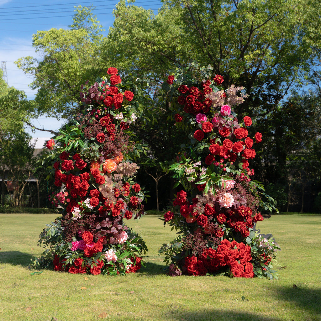 Beauty - Red Floral Arch with Frame for Wedding Party Event Backdrop Decoration Free Shipping
