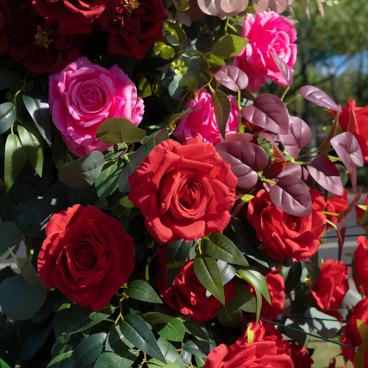 Beauty - Red Floral Arch with Frame for Wedding Party Event Backdrop Decoration Free Shipping