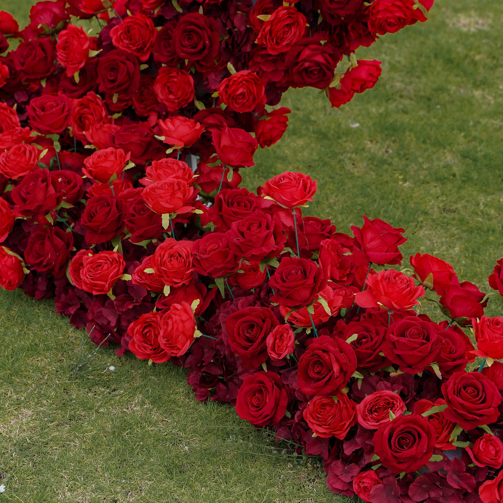 Red Heart:2023 New Wedding Party Background Floral Arch Decoration Including Frame -R810 Rose Morning