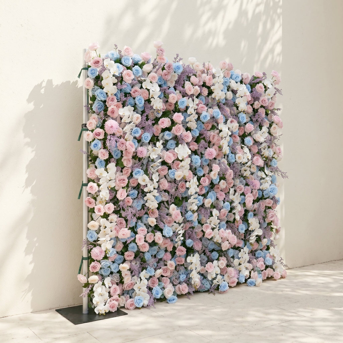 Davilyne: Vibrant 5D Pastel Pink & Blue Floral Wall Roll-Up Backdrop for Whimsical Bridal Showers & Celebrations Free Shipping
