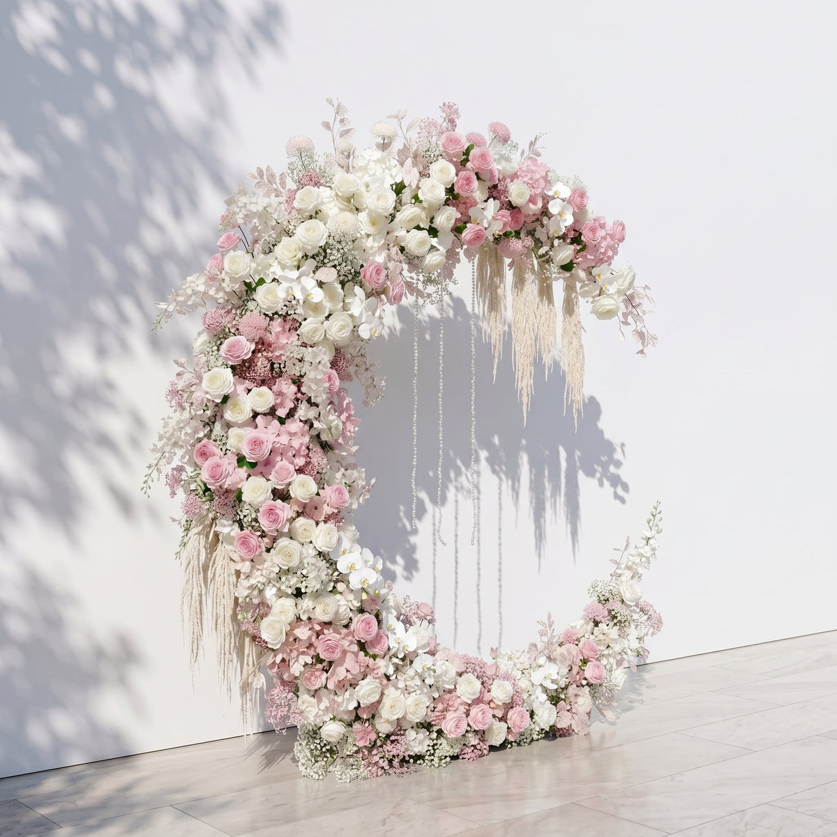 Karellora Moon Arch:Wedding & Event Background Floral Arch Decor Frame Included | Ceremony & Event Decor