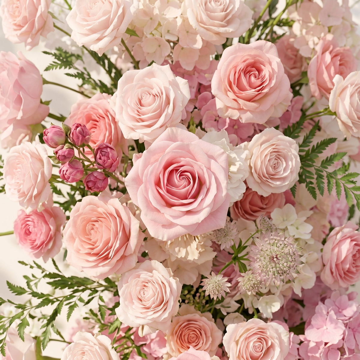 Elettra: Pink Rose Tulip Calla Lily Wedding Background Arch KT Backdrop Decorative Flower Row Excludes Frame | Wedding Floral Decor