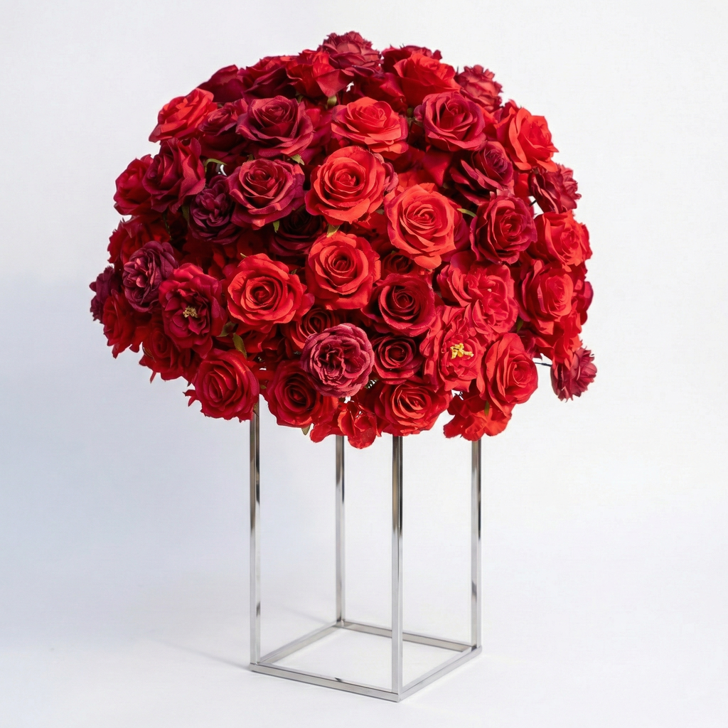Sorrel: Red Calla Wedding Background Arch KT Backdrop Decorative Flower Row Excludes Frame | Event Floral Decor