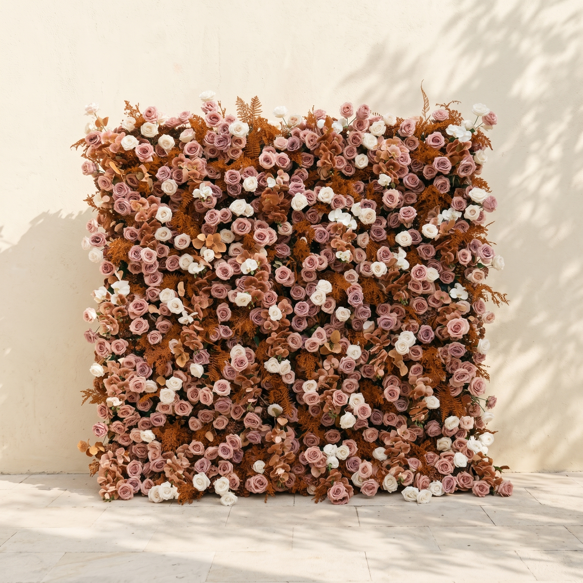 Orelloria:Luxury 5D Terracotta & Dusty Rose Silk Floral Wall Roll-Up Backdrop for Rustic Fall Weddings Free Shipping