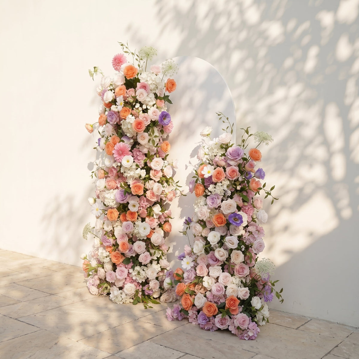 Mixed Color Rose Dahlia Wedding Background Arch KT Backdrop Decorative Flower Row Excludes Frame | Ceremony & Event Decor