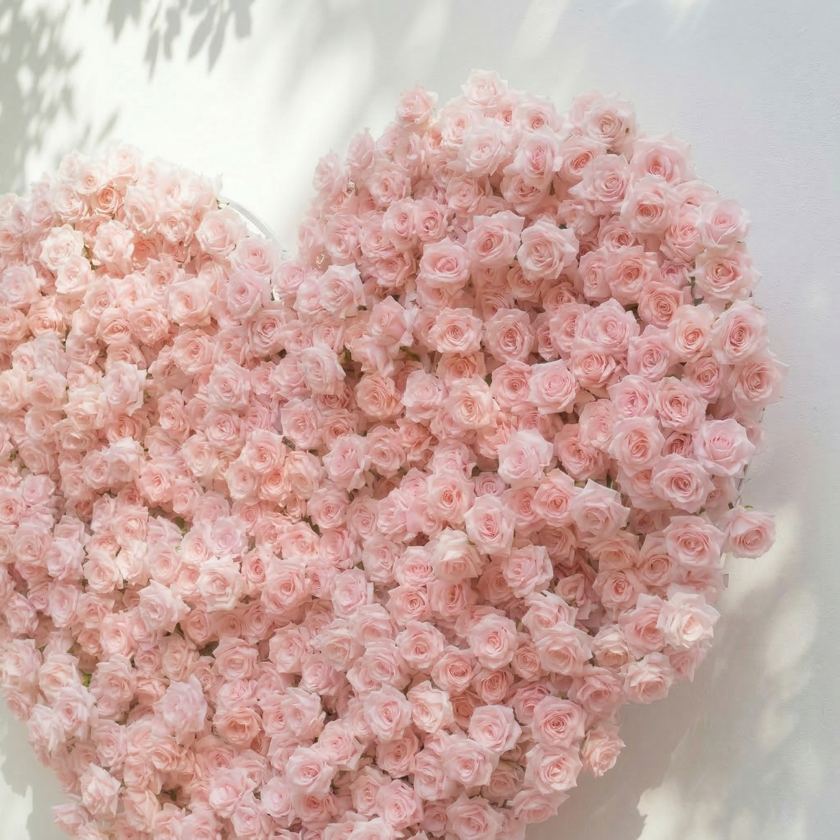 Orelune: 3D Ethereal Blush Pink Heart-Shaped Artificial Floral Backdrop for Romantic Wedding & Proposal Free Shipping