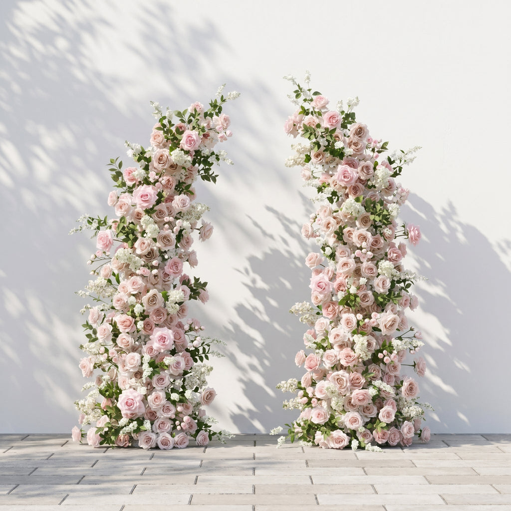 Ravvia: Classic Luxury Dusty Pink Roses Flower Arch for Wedding&Event Decor Including Frame ravvia front