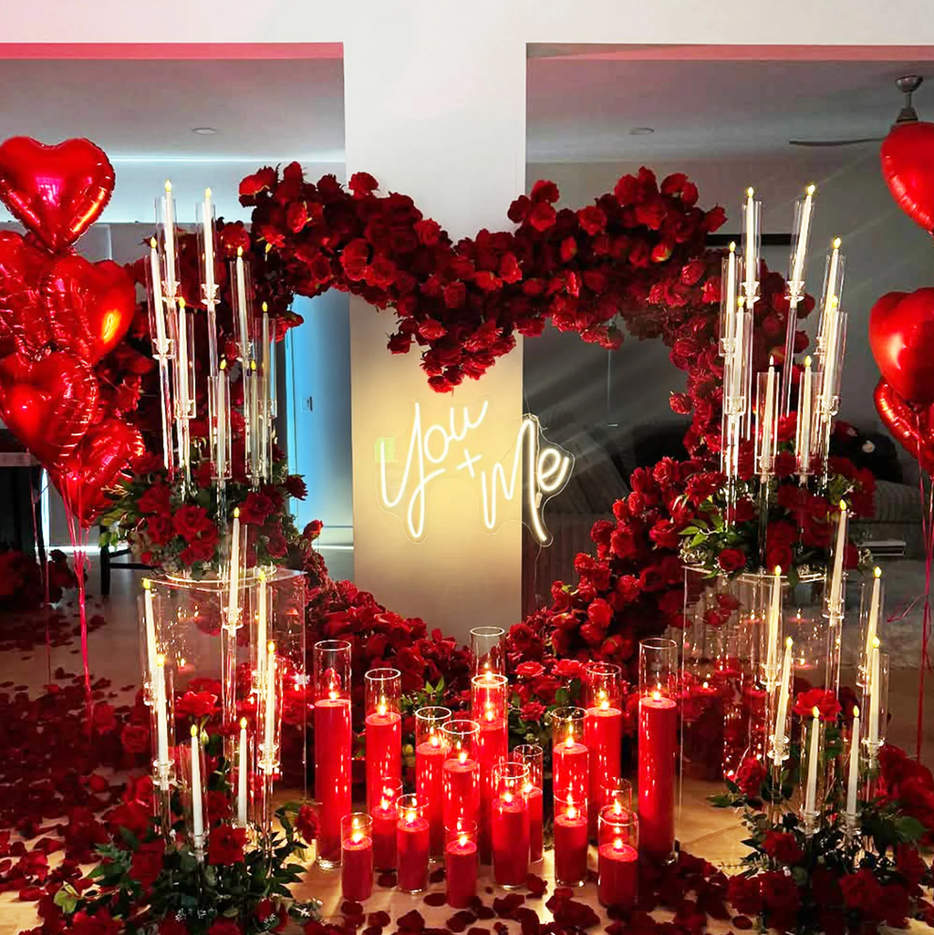 Red Heart：New Wedding Party Background Floral Arch Decoration Including Frame(Ready to Ship)) Free Shipping