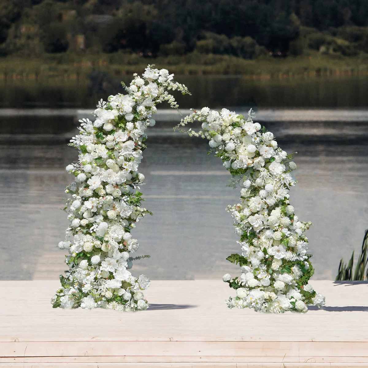 Sadie: White Luxury Horn Shaped Flower Arch with Frame for Wedding Party Event Backdrop Decoration Free Shipping