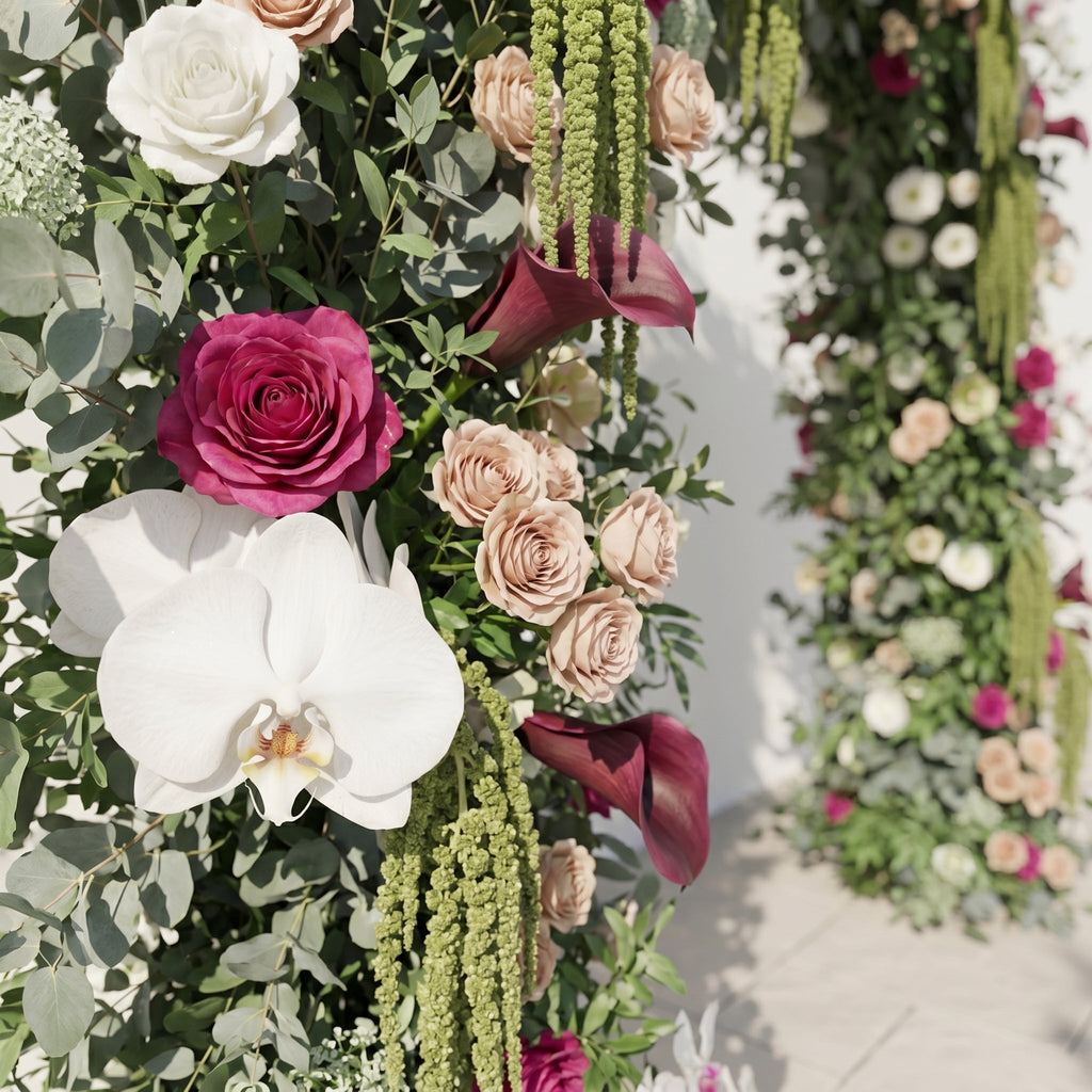 Torellar: 2026 New Luxury Green & White Flower arch for Garden Weddings & Events Decor Incuding Frame | Event Floral Decor