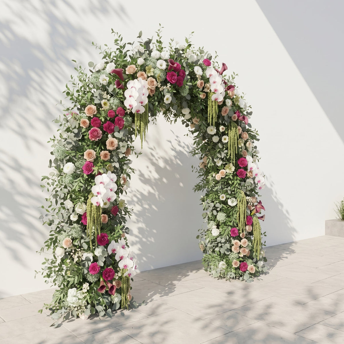 Torellar: 2026 New Luxury Green & White Flower arch for Garden Weddings & Events Decor Incuding Frame | Event Floral Decor