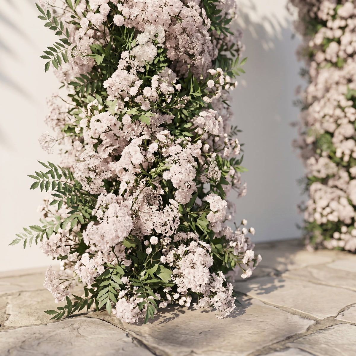 Valnella Arch: New Luxury Nude Pink Babybreath & White flowers Flower arch for Elegant Weddings & Events Decor Incuding Frame | Ceremony & Event Decor
