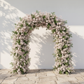 Valnella Arch: New Luxury Nude Pink Babybreath & White flowers Flower arch for Elegant Weddings & Events Decor Incuding Frame | Ceremony & Event Decor