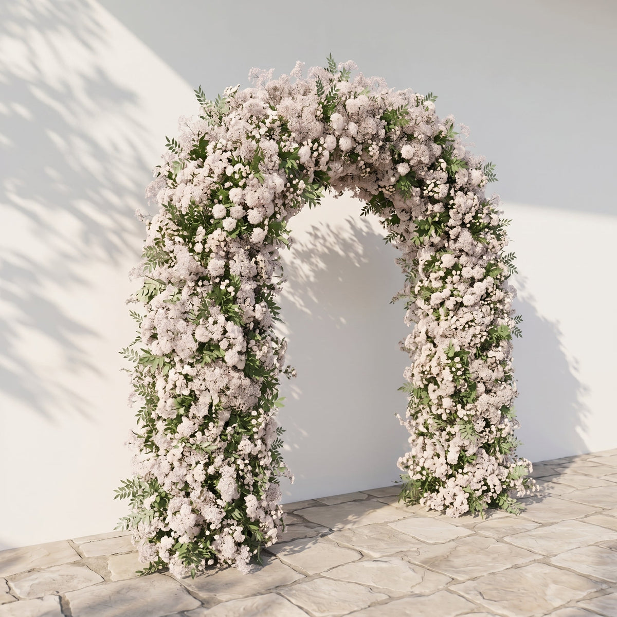 Valnella Arch: New Luxury Nude Pink Babybreath & White flowers Flower arch for Elegant Weddings & Events Decor Incuding Frame | Ceremony & Event Decor