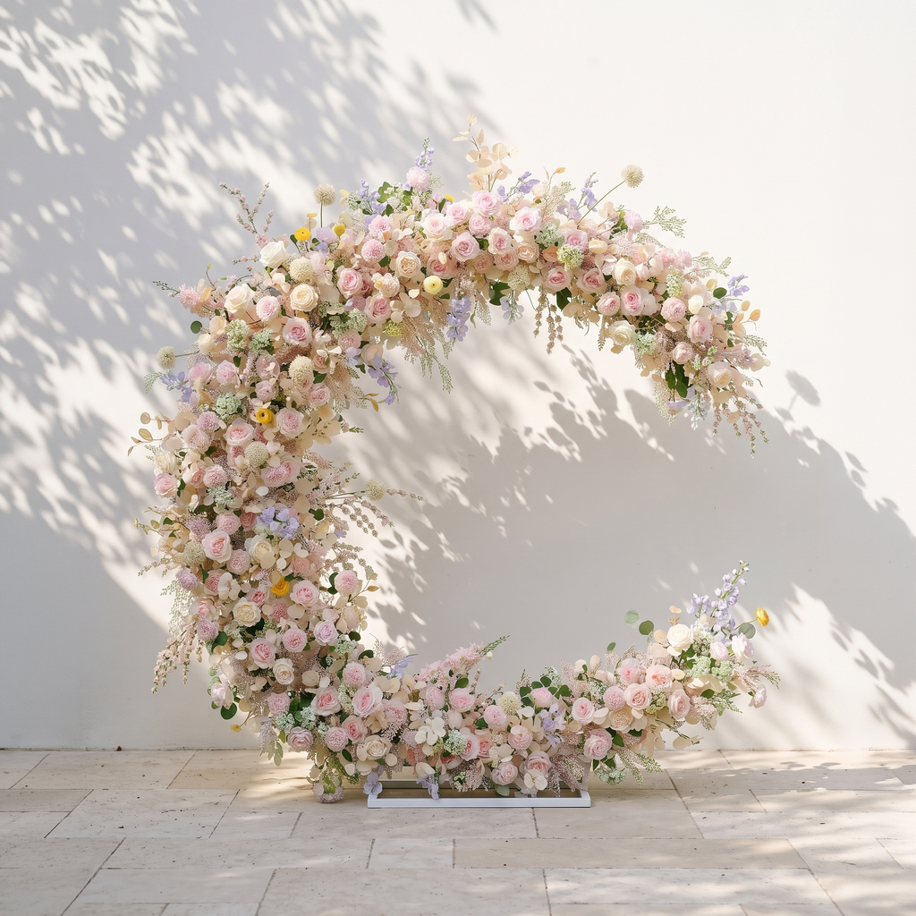 Zarensira moon arch: Wedding & Event Background Floral Arch Decor Frame Included | Wedding Floral Decor