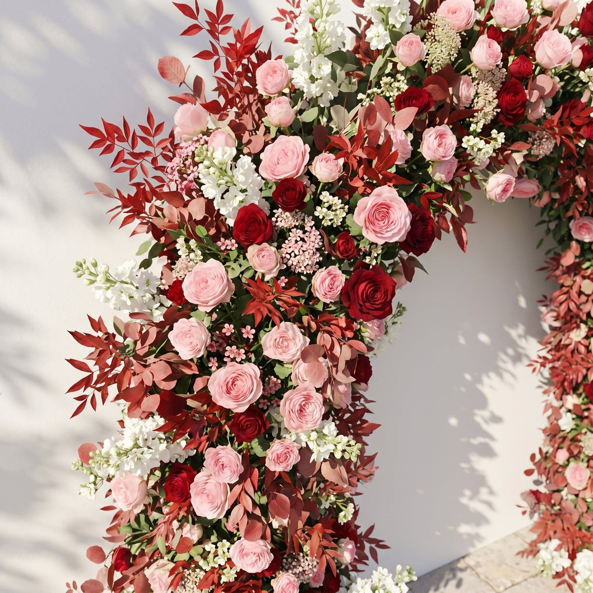 Zelloria Arch: New Autumn Style Floral Arch with Pink Roses for Luxury Weddings & Events Decor Incuding Frame | Ceremony & Event Decor