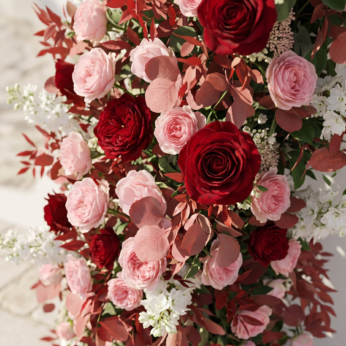 Zelloria Arch: New Autumn Style Floral Arch with Pink Roses for Luxury Weddings & Events Decor Incuding Frame | Ceremony & Event Decor