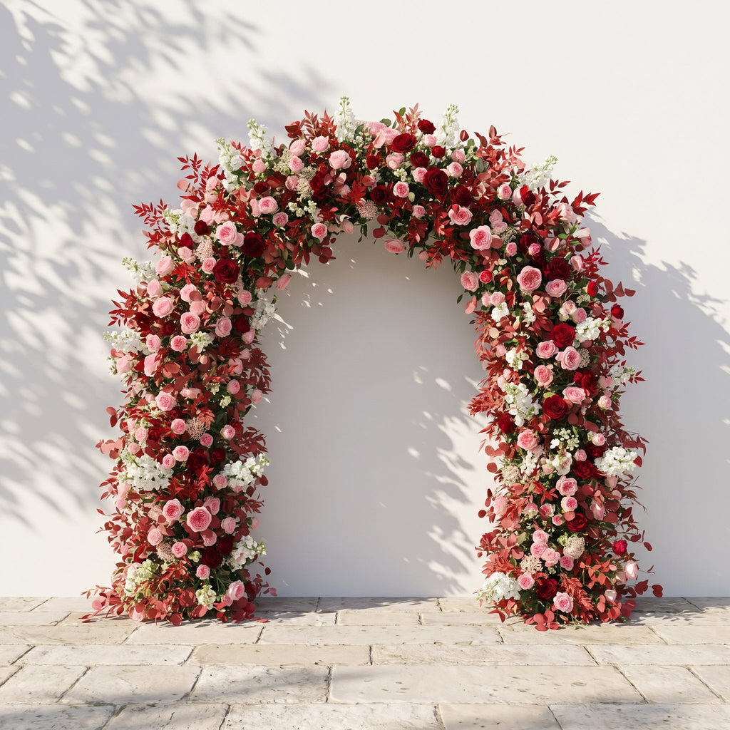 Zelloria Arch: New Autumn Style Floral Arch with Pink Roses for Luxury Weddings & Events Decor Incuding Frame | Ceremony & Event Decor