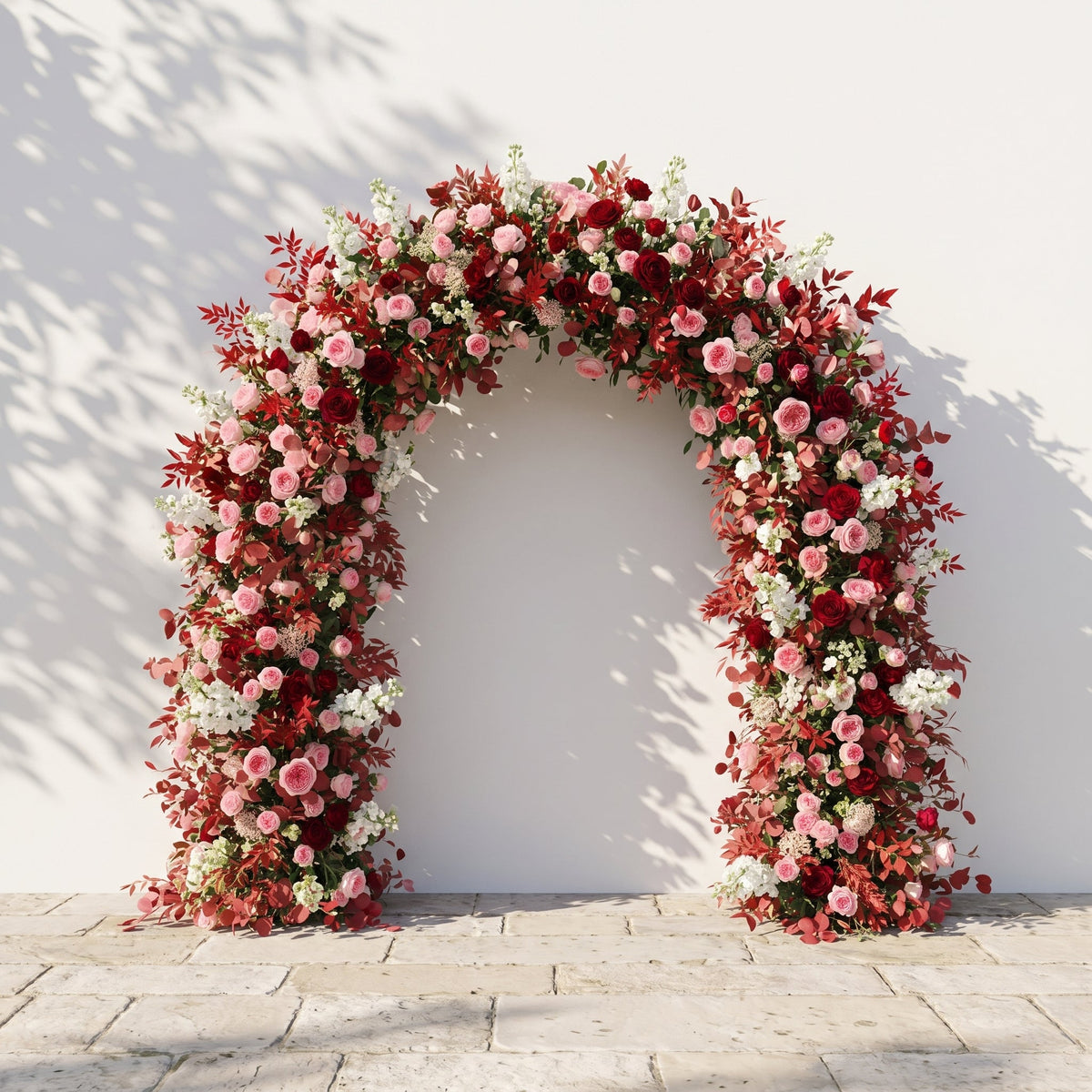 Zelloria Arch: New Autumn Style Floral Arch with Pink Roses for Luxury Weddings & Events Decor Incuding Frame | Ceremony & Event Decor