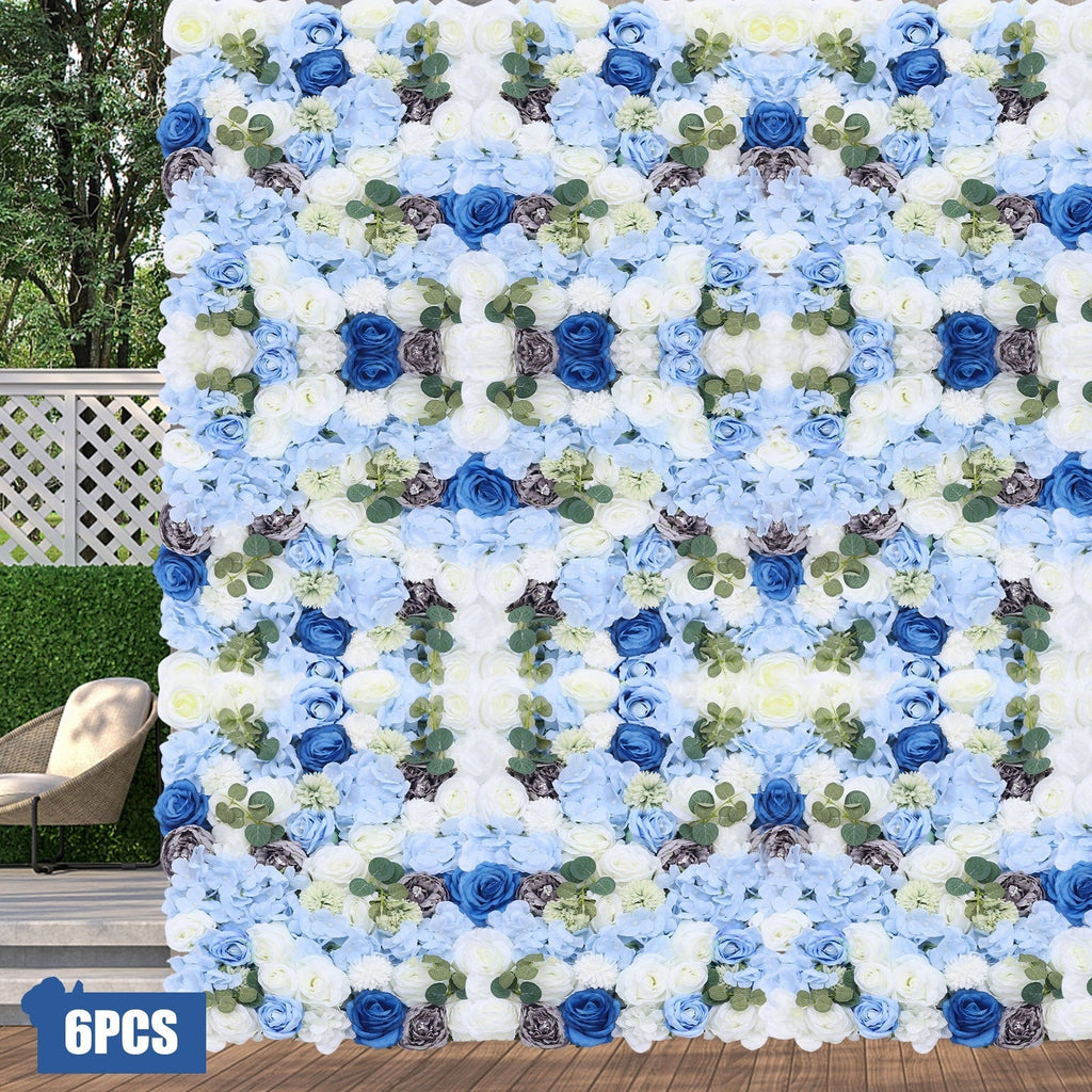 6pcs Artificial Flower Wall Panels | 15.74"x 23.62" Fabric Flower Panels for Outdoor Garden Backyard Fence Privacy Screen and Indoor Wall Decor, OUKANING Brand