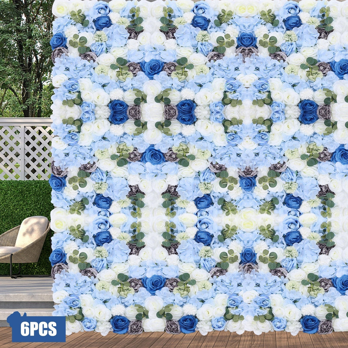 6pcs Artificial Flower Wall Panels | 15.74"x 23.62" Fabric Flower Panels for Outdoor Garden Backyard Fence Privacy Screen and Indoor Wall Decor, OUKANING Brand