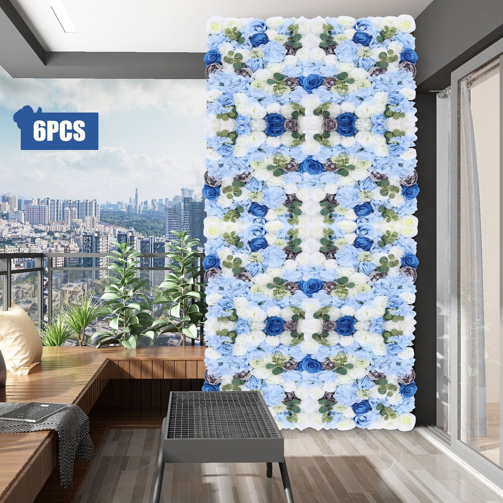 6pcs Artificial Flower Wall Panels | 15.74"x 23.62" Fabric Flower Panels for Outdoor Garden Backyard Fence Privacy Screen and Indoor Wall Decor, OUKANING Brand