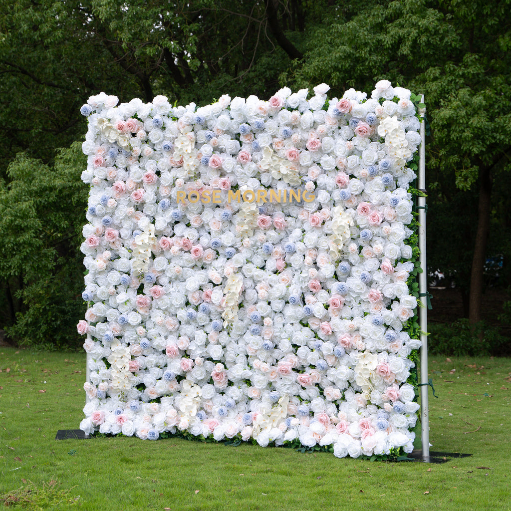 Amore：4D Fabric Artificial zip up curtain flower wall 8ft*8ft Free Shipping