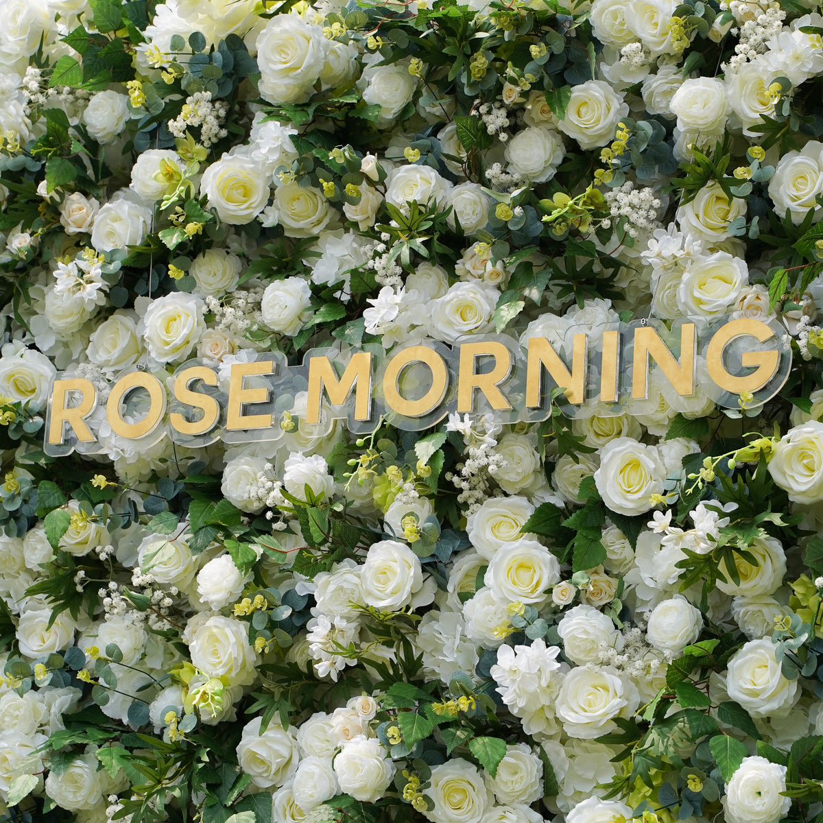 Arcadia 3D Fabric Artificial Flower Wall Rolling Up Curtain Flower Wall Rose Morning