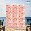 3D Flower Wall Panel-12pcs Artificial Flower Wall Background Rose Mat for Wedding Backdrop Wall Decor Shop Photo Backdrop Floral Wall Arrangement 15*15in, 38 * 38cm