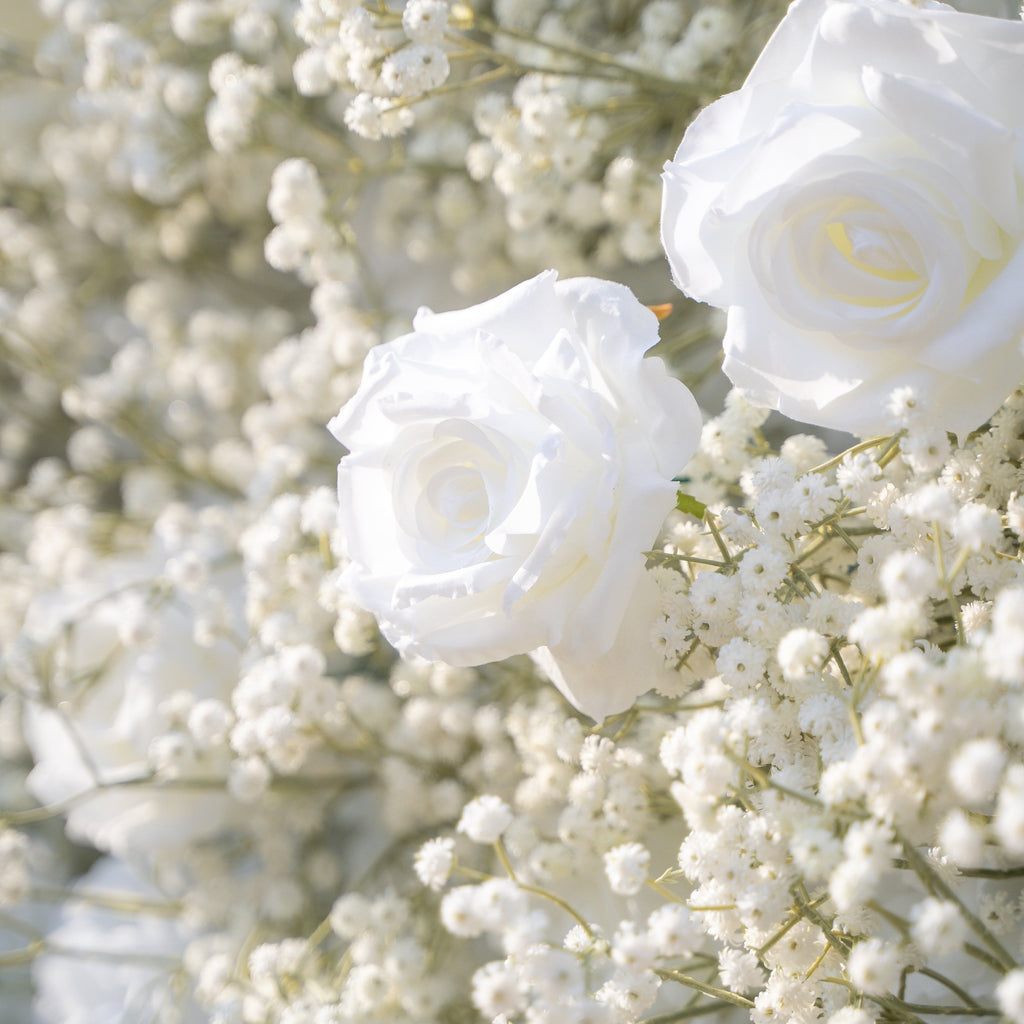 Baby Breath：3D Fabric Artificial rolling up curtain flower wall Free Shipping