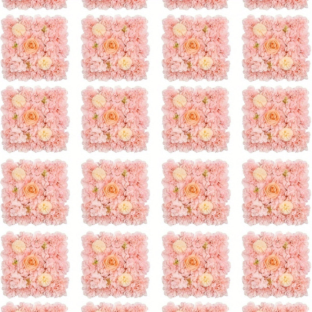 [Wedding Home Party] Flower Wall Panel Wedding Backdrop for Home Decor (12/36pcs) 15x15 Inch 3D DIY Peach Rose Floral Panel for Photo Background Home Party Wedding Backdrop Decoration