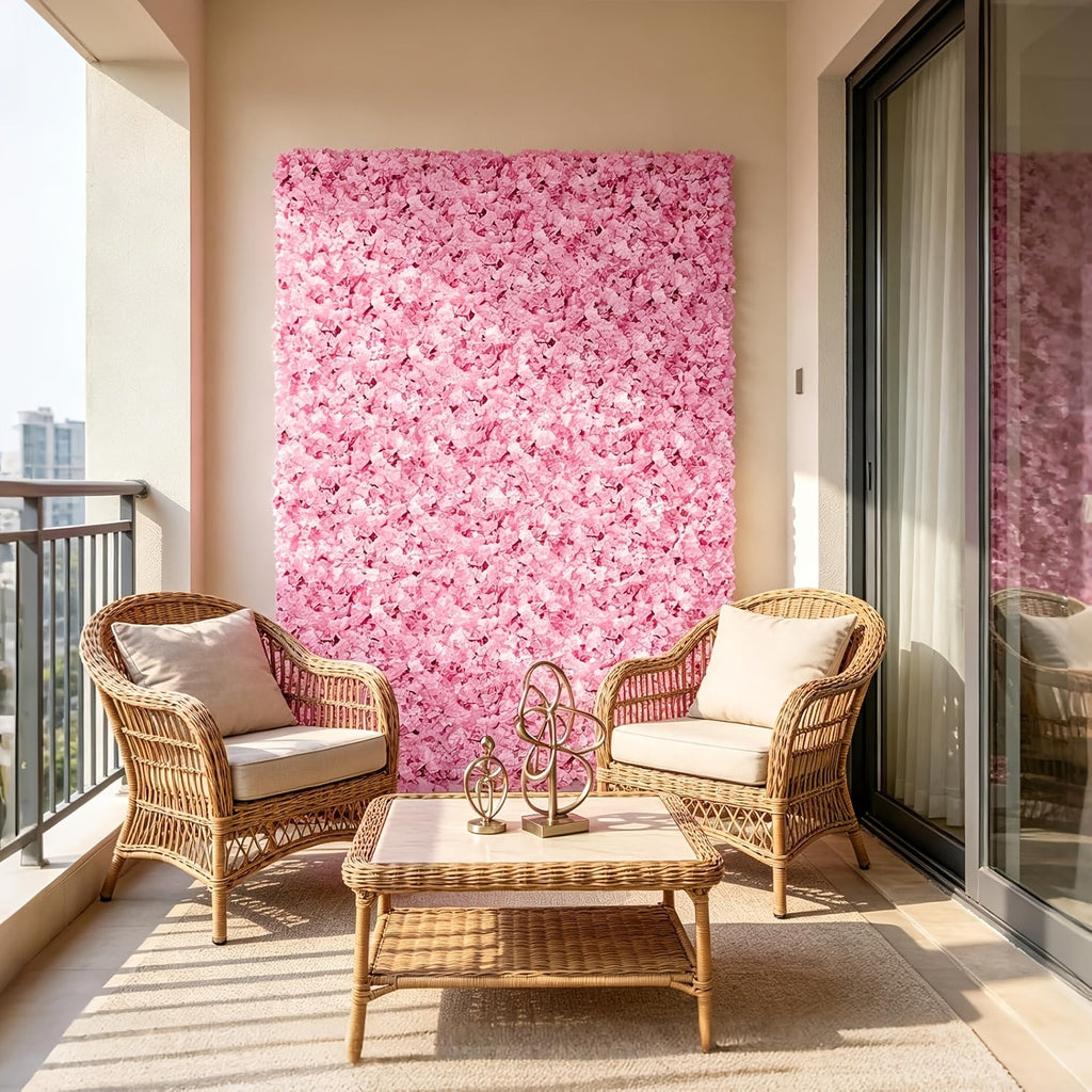 8pcs Light Pink Artificial Hydrangea Flower Wall Panel, 3D Dense Flower Backdrop, Reusable Floral Wall Decor for Wedding Ceremony, Birthday Party, Gender Reveal, Photo Booth, Indoor & Outdoor Events