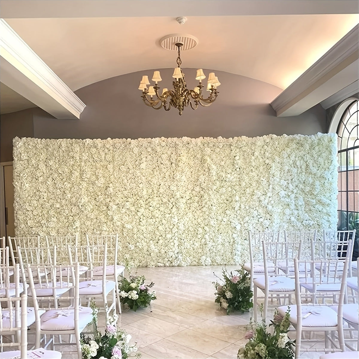 24pcs 15 X 15 Inch Flower Wall Panels 3D Rose Floral Decorative Faux Flower Wall Background for Party Shower Bridal Wedding Background Decor