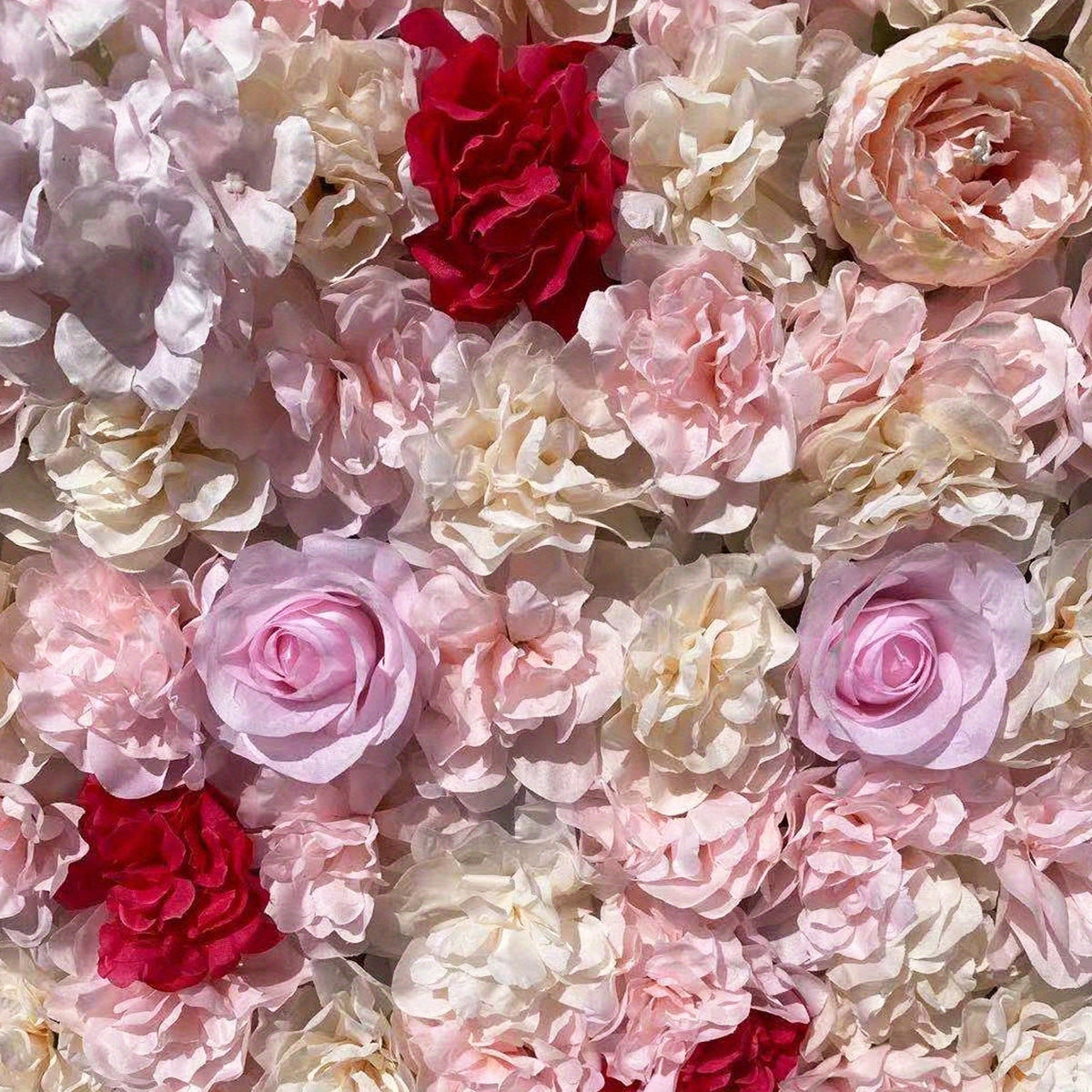 20pcs Pack Artificial Flower Wall Panels Suitable for Outdoor/Indoor Privacy Screen, Fence Covering & - Realistic Silk Flower Panels with Light Pink Roses, Light Yellow Suitable for Garden, Backyard, Weddings, Parties - HomeEcho